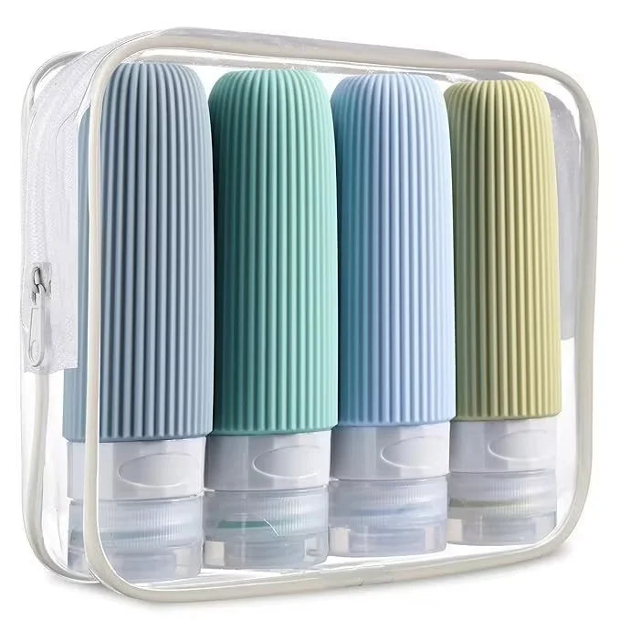 90ml/Set Silicone Travel Cosmetics Bottles Empty Squeeze Containers Leakproof Refillable Bottle For Shampoo Conditioner Lotion