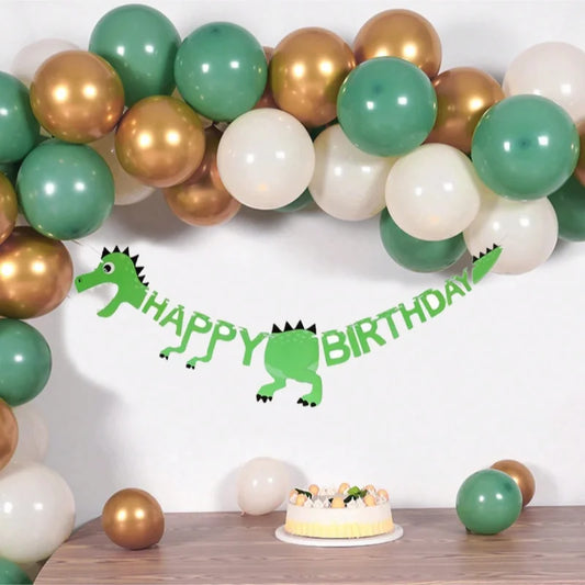 Dinosaur Banner Happy Birthday Garland Roar Dino Party Balloons Jungle Animal Safari 1st Kids Birthday Party Decoration Supplies