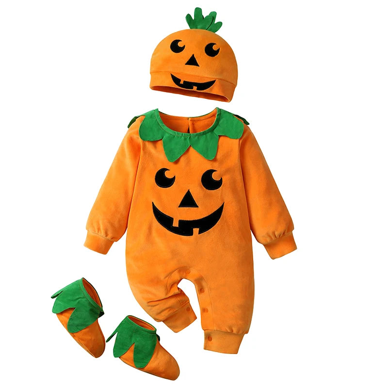 3-24M pumpkin Cosplay Baby Girls Boys Halloween Costume