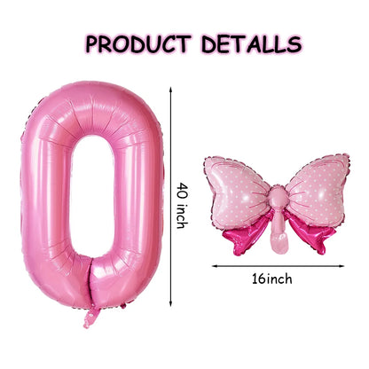 Number & Bow Foil Balloon Set
