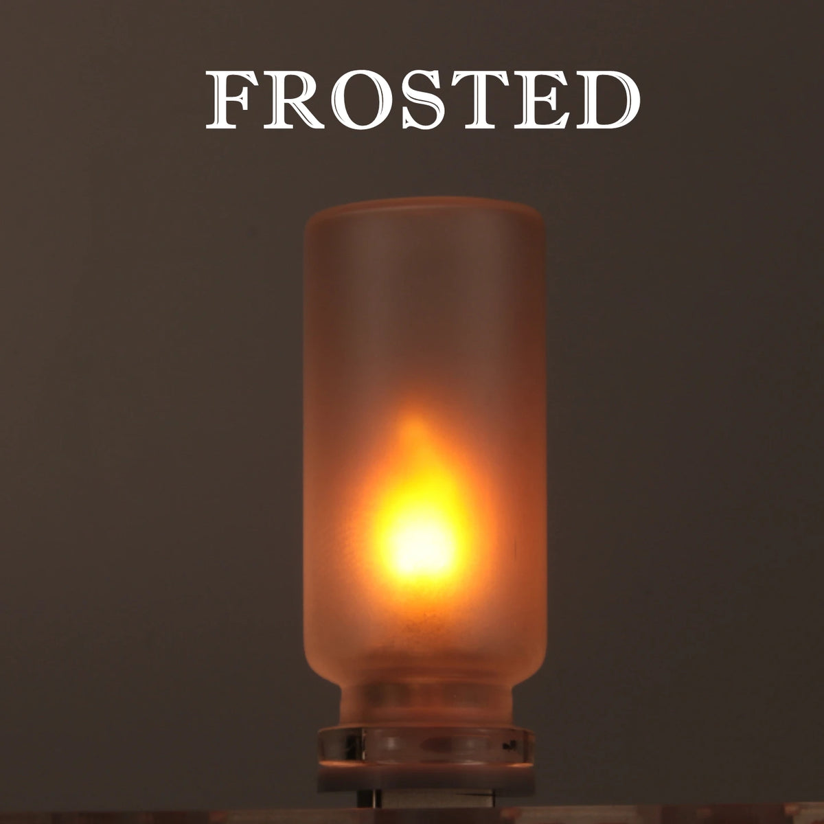 USB Flame Flickering LED Frosted Clear Glass Candle