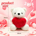 Teddy Bear With Heart Plush White Bear Holding Heart Gifts for Valentine's Day Wedding Giving Romantic Love Toys Gift