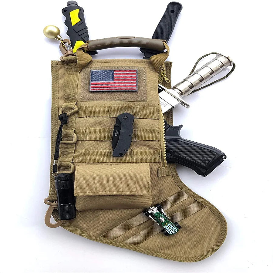 Tactical Molle Christmas Stocking Bag EDC Christmas Stocking Pendant Multi-Functional Tool Storage Bag Sports Hunting Accessory