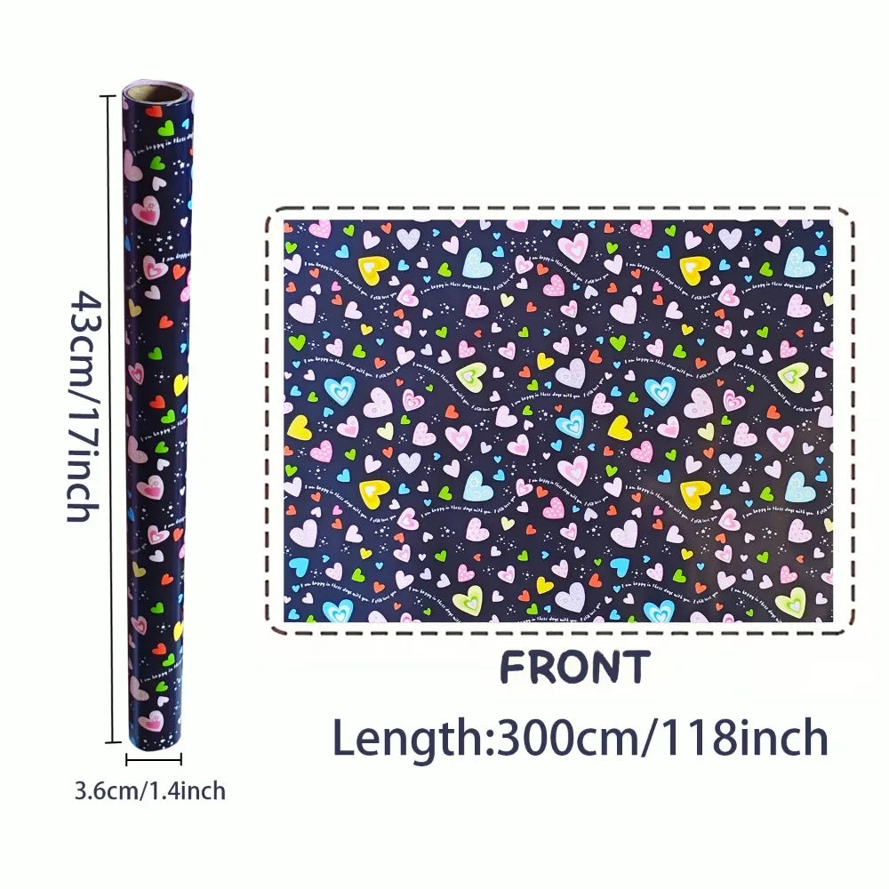 Extra Wide 43.18cm x Long 299.72cm Gift Wrapping Paper - Valentine'S Day, Birthday, Wedding, Anniversary Decorations,craft paper
