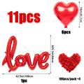 407pcs red "love" letter balloon set, 18-inch heart-shaped balloon rose petals Valentine's Day party, anniversary decoration