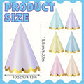 6pcs Elegant Themed Party Hats with Golden Ruffled Edges - Pastel Colors, Perfect for Weddings, Birthdays, Bridal Showers & More