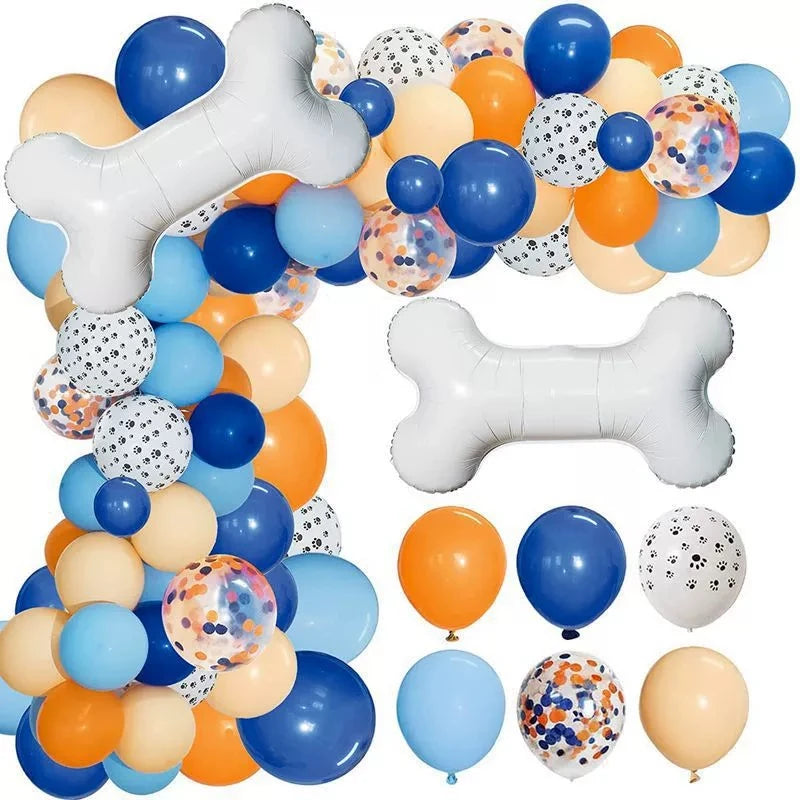 Dog Paw Balloons & Bone Balloon Birthday Balloons Garland Arch Kit for Boys Girls Bluey Theme Birthday Party Decorations