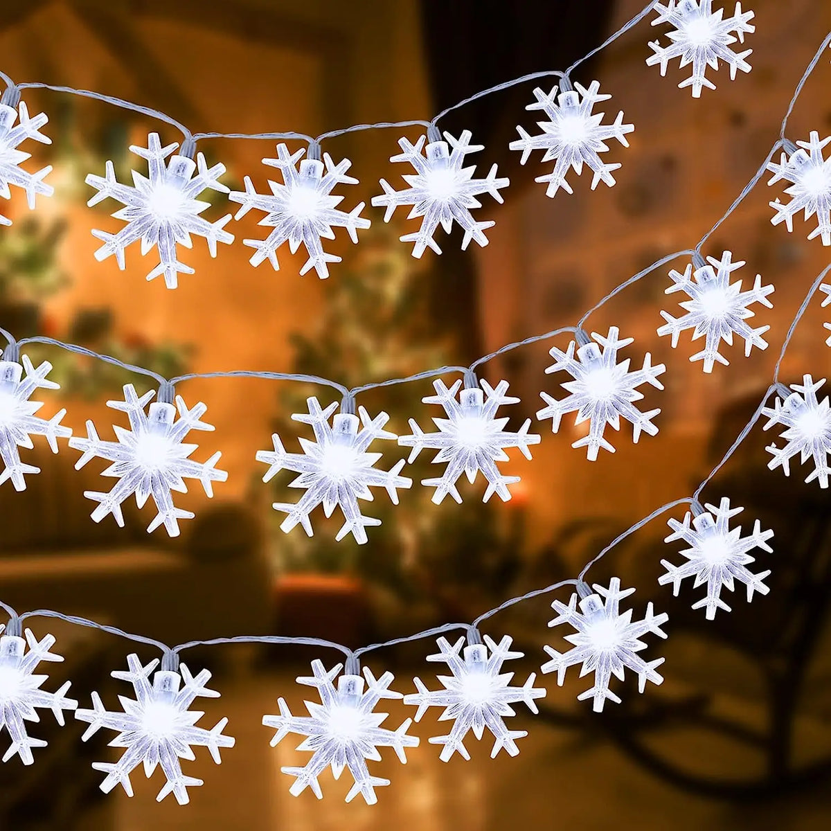Snowflake LED String Fairy Light Garland Home Christmas Lights Wedding Decor Christmas Decor for Home Navidad Party Decoration