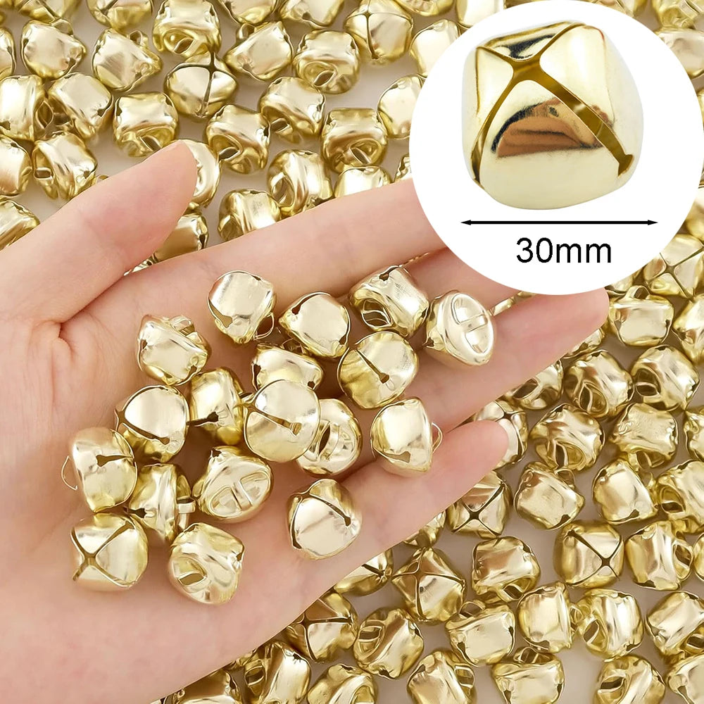 20/30mm Christmas Jingle Bells — Gold Cross Bells