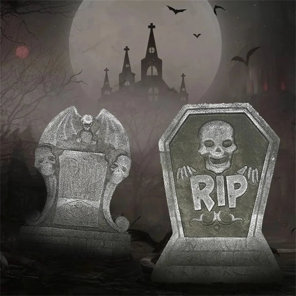 2023 Halloween Foam Tombstone Home Decoration Skeleton Horrible Haunted House Props Halloween Party Yard Decor Accessories