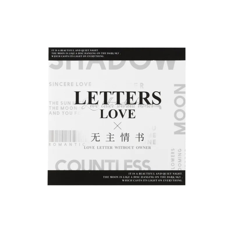 10Pcs English Love Letter Theme Stickers Retro Romantic Decor Stickers For Scrapbook Journal DIY Craft Supplies