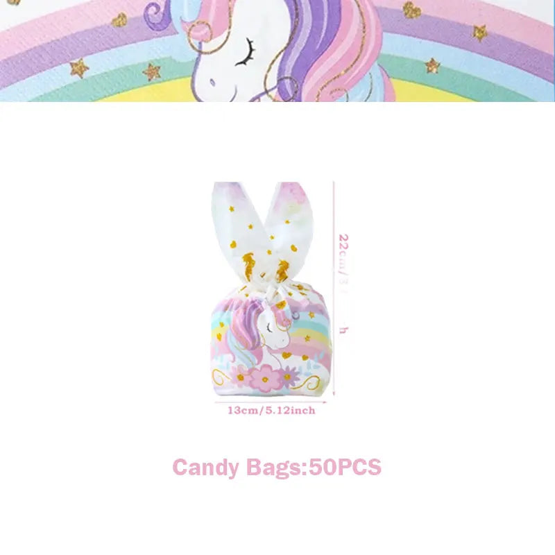 Unicorn Girls Birthday Decoration Party Supplies Unicorn Theme Tableware Set Cup Plate Balloon Banner Gift  for Kids Party Favor