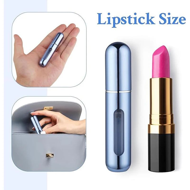 5Pcs 5ML Portable Mini Refillable Perfume Atomizer Bottle Refillable Spray Scent Pump Case Empty Container Tools