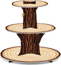 Wooden Cupcake Stand Decoration 3 Tier Western Party Cake Holder Woodland Baby Shower Rustic Wood Cupcake Stand Decor for