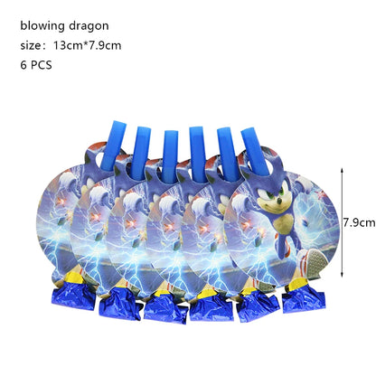 Blue Hedgehog Birthday Party Decoration Set