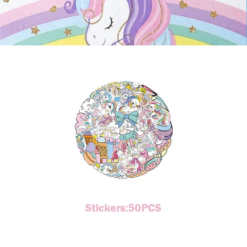 Unicorn Girls Birthday Decoration Party Supplies Unicorn Theme Tableware Set Cup Plate Balloon Banner Gift  for Kids Party Favor