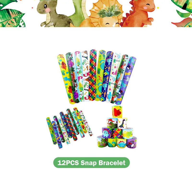 Dinosaur Birthday Decoration Party Supplies Set Cup Plate Tablecloth Dinosaur Balloons Happy Banner Cake Topper for Kids Favors