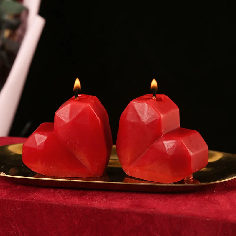 1/2/4pc 3D Heart-shaped Love Candles Valentine's Day Romantic Gift Handmade Aromatherapy Candle Wedding Home Decor Photo Prop