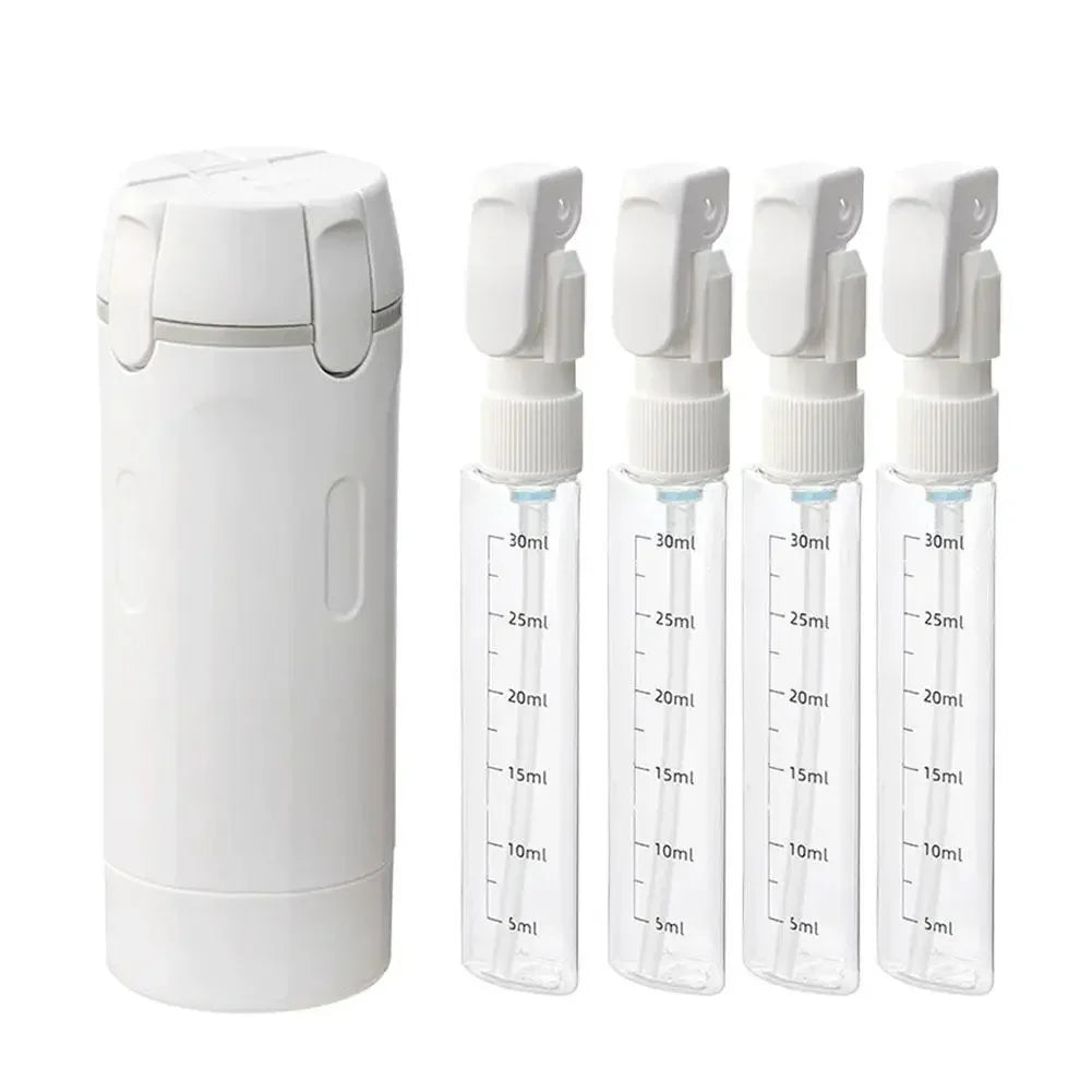 4-in-1 Travel Refillable Bottles, Portable Toiletries and Cosmetics Containers for Shampoo, Body Wash, Travel Storage Bottles