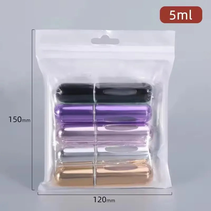 5Pcs 5ML Portable Mini Refillable Perfume Atomizer Bottle Refillable Spray Scent Pump Case Empty Container Tools
