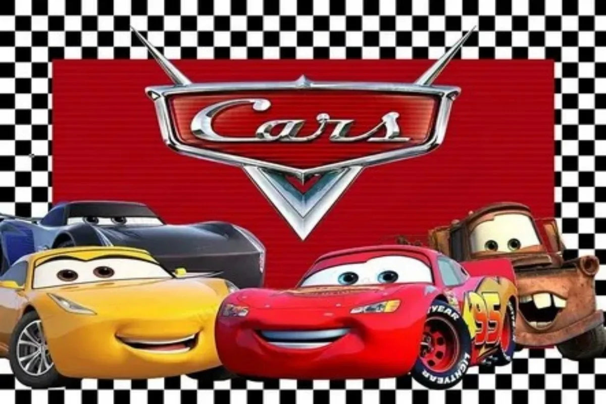Photography Backdrop Cartoons Cars Theme For Kids Birthday Party Background Cake Table Decor Banner Can Be Customize Name