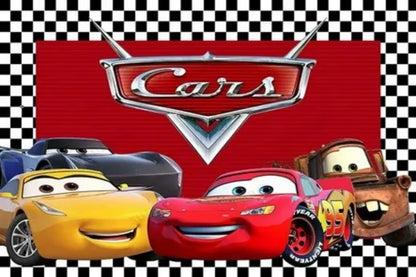 Photography Backdrop Cartoons Cars Theme For Kids Birthday Party Background Cake Table Decor Banner Can Be Customize Name