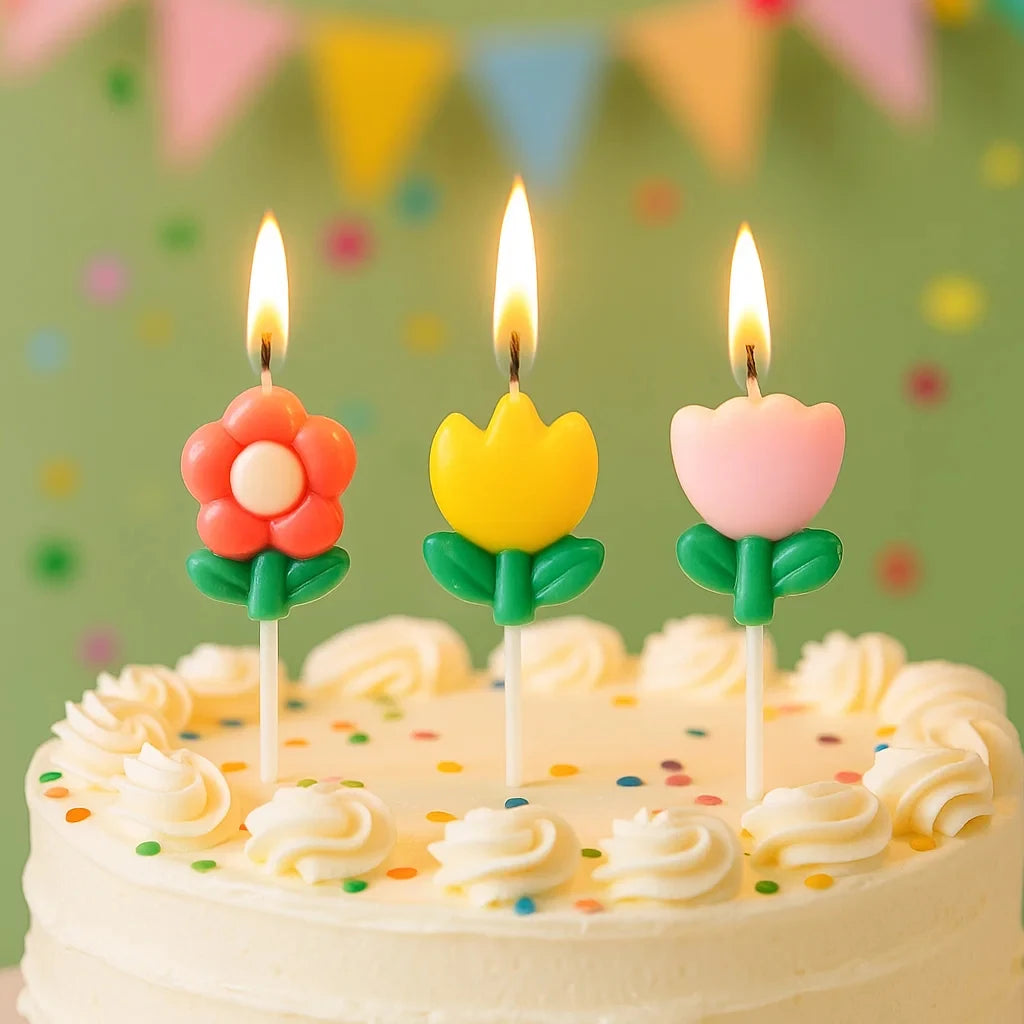Birthday Candle Flower Plant Cake Decorative Candle Sunflower Cute Cartoon Party Activities Celebration Festival Candle