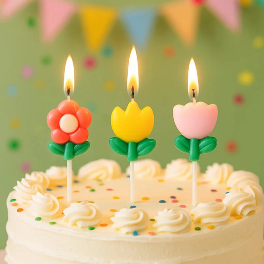 Birthday Candle Flower Plant Cake Decorative Candle Sunflower Cute Cartoon Party Activities Celebration Festival Candle
