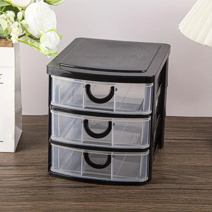 1/2Pack 3-Drawer Cosmetic Organizer Box with Transparent Drawers