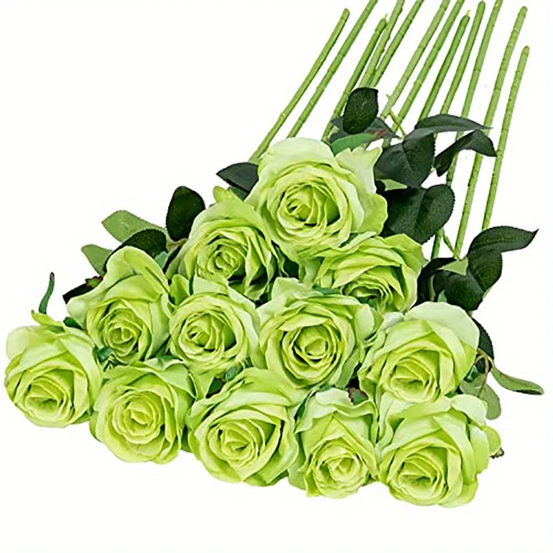 12pcs Realistic Artificial Rose Bouquet for Weddings, Birthdays, and More for Floral Arrangements and Home Decor