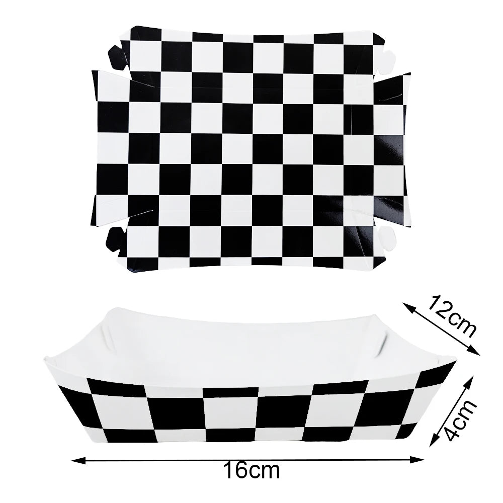 Racing Car Theme Party Decoration Checkered Paper Cups Cake Toppers For Race Theme Party Decor Car Theme Birthday Party Supplies