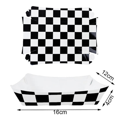 Racing Car Theme Party Decoration Checkered Paper Cups Cake Toppers For Race Theme Party Decor Car Theme Birthday Party Supplies
