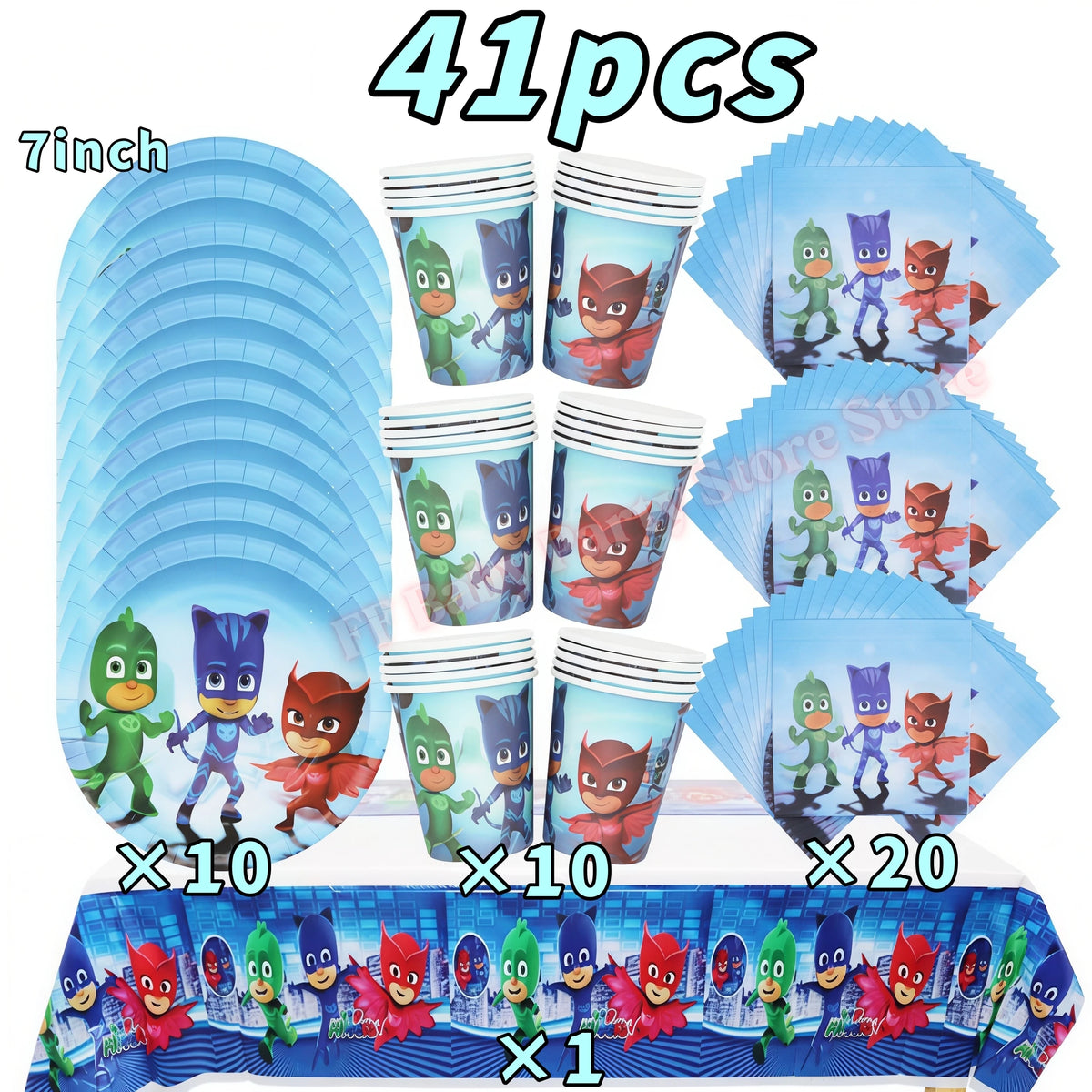 Super Hero PJed Mask Birthday Party Decoration Kids Boys Party Favors Plate Cup Balloon Banner Baby Shower Event Supplies Gifts