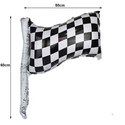 Racing Car Balloon Traffic Cone Balloon Tire Wheel Balloons Black White Checkered Race car Theme Kids Birthday party Decorations