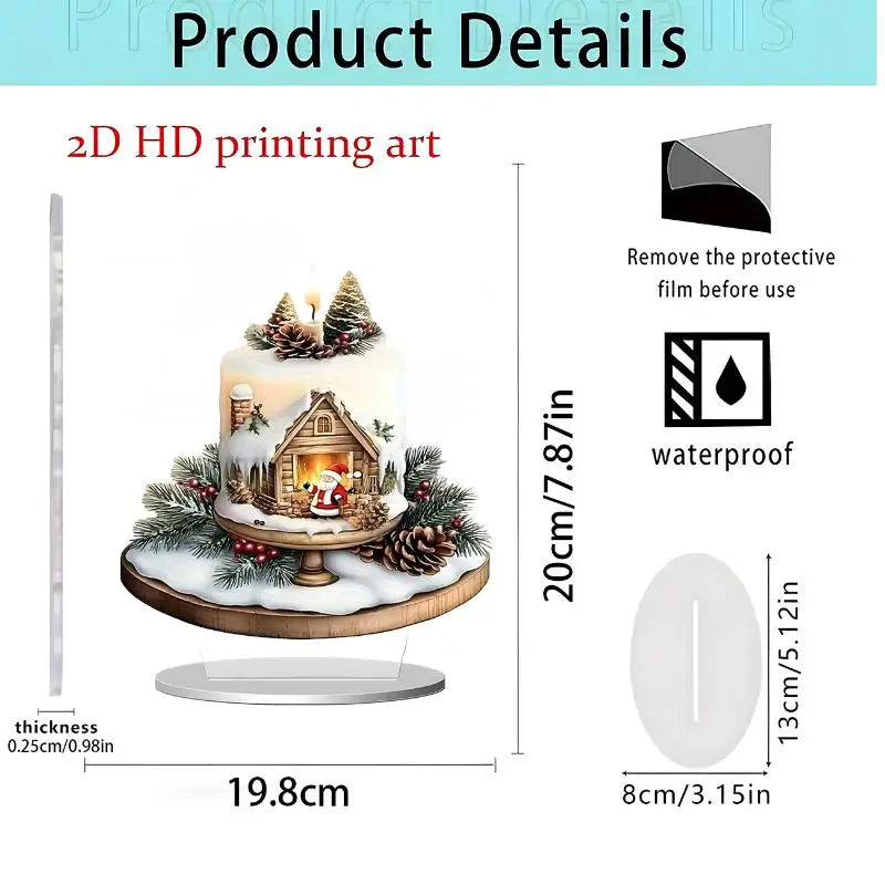 Santa Claus Tabletop Decoration With Base 2D