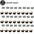 Wheel Racing Car Party Cake Decor Tire Cupcake Topper Mini Checkered Racing Flag Cupcake Toppers Racing Theme Party Supplies