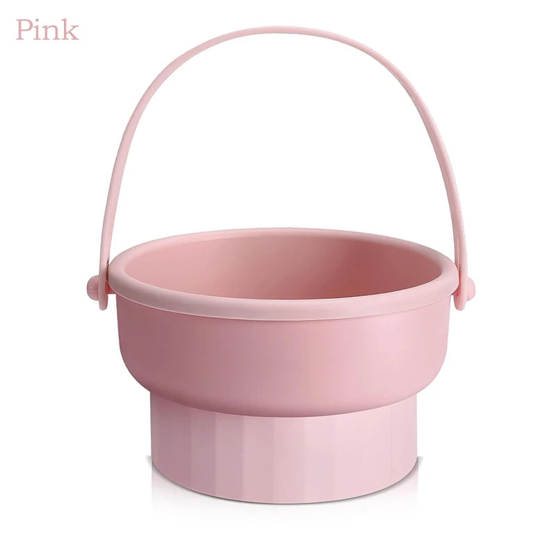 Makeup Brush Cleaning Mat 3-In-1 Silicone Washing Bowl with Brushes Scrubber Foldable Powder Puff Cosmetic Sponge Drying Tools