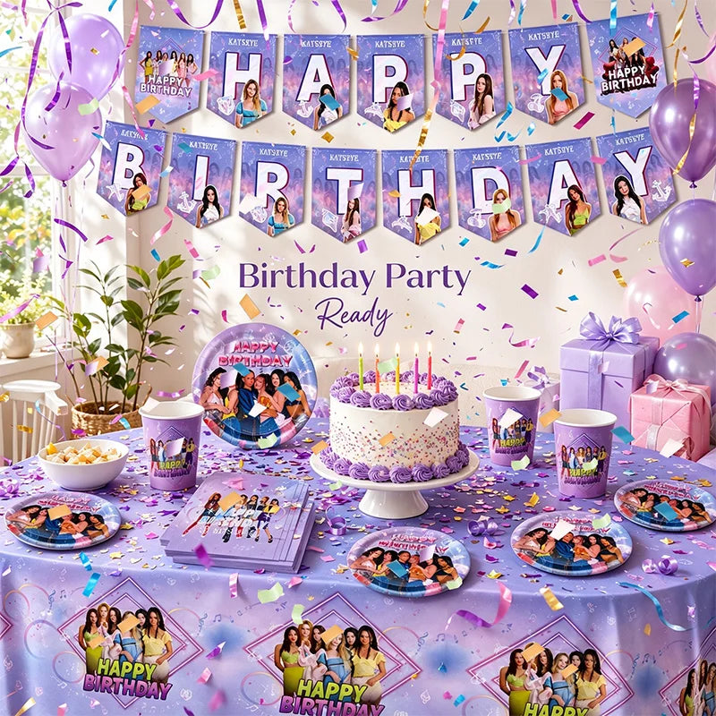 Hot KPOP K&Katseye Themed Decoration Kit Birthday Christmas Halloween Combo Perfect for Indoor Living Rooms Outdoor Backyards