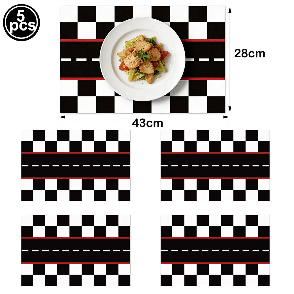 Racing Car Theme Party Decoration Checkered Paper Cups Cake Toppers For Race Theme Party Decor Car Theme Birthday Party Supplies