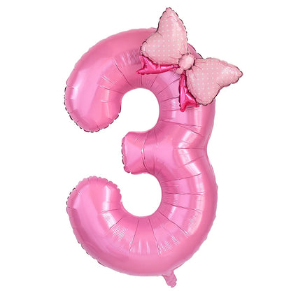 Number & Bow Foil Balloon Set