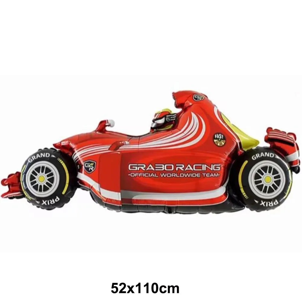 Racing Car Balloon Traffic Cone Balloon Tire Wheel Balloons Black White Checkered Race car Theme Kids Birthday party Decorations