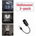 Halloween USB LED Projection Lamp,3/6pcs Patterns Light Ghost,Witch,Skeleton,Halloween Atmosphere Light Festive Decoration