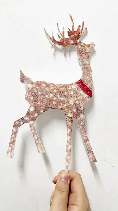 Lighted Christmas Deer — Sleigh Outdoor Yard Decoration