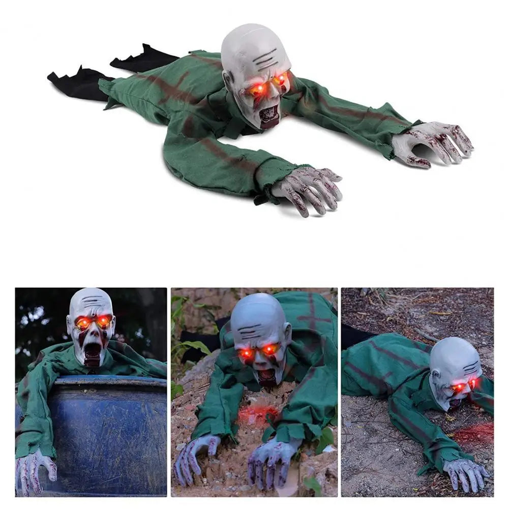 Crawling Ghost Toy Spooky Halloween Crawling Ghost Decoration with Sound Glowing Eyes Realistic Electric for Haunted for Scenes
