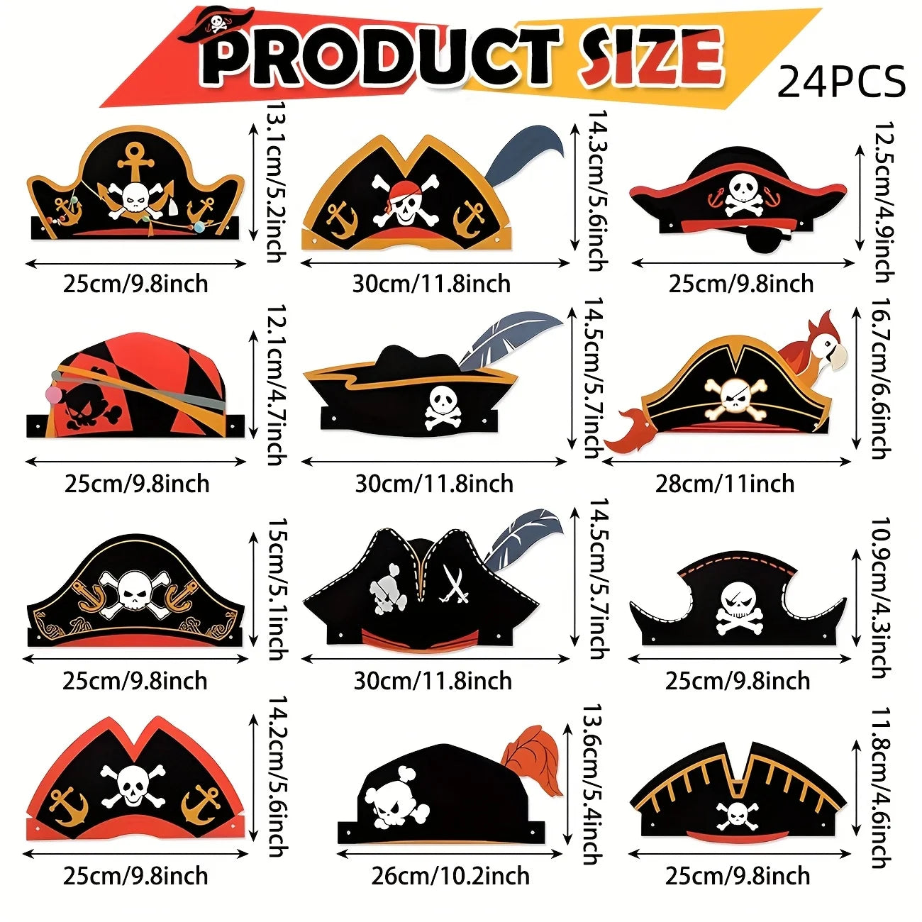 Pirate Party Hats Birthday Hats Pirate Costume Cap Accessories Paper Crown Pirate Party Photobooth Props Pirates Theme Birthday