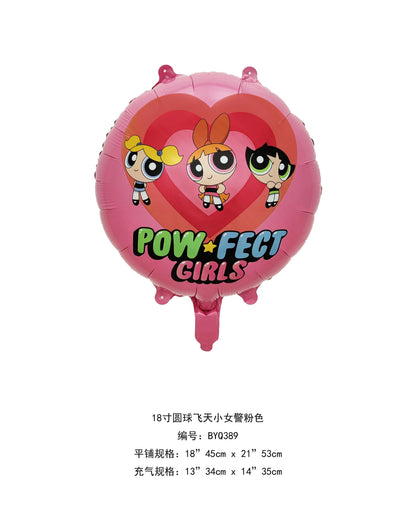 Cute Cartoon Girls Theme Birthday Balloon Set 1-9 Years Number Balloons Cake Topper Party Decor