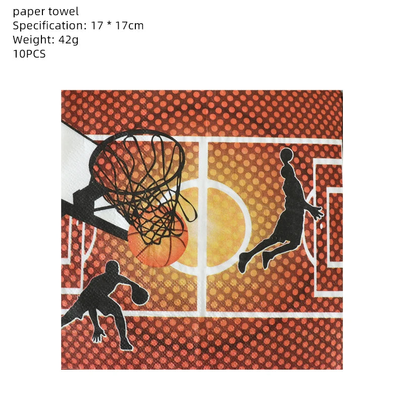 Basketball Theme Party Decorations  Disposable Tableware Set Baby Shower Favor Balloon Banner Tablecloth Kids Party Supplies