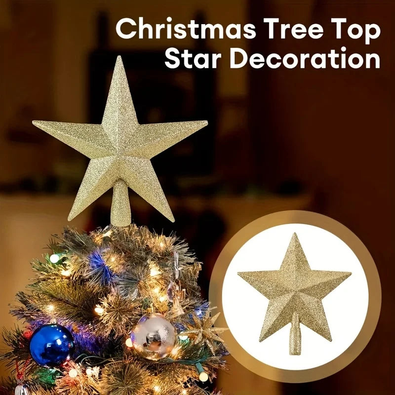 3D Glitter Star Christmas Tree Topper