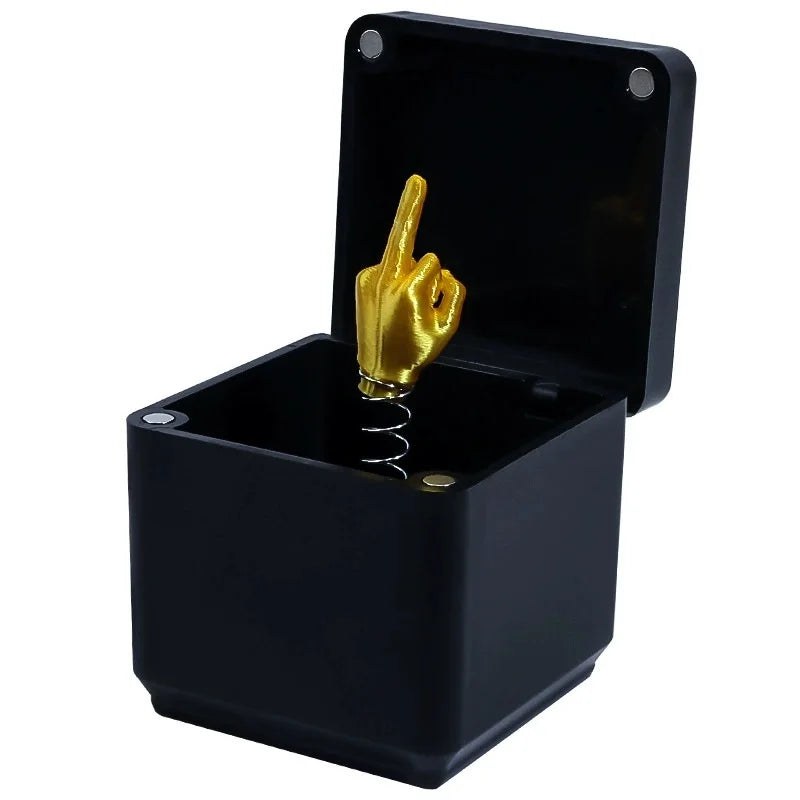 Christmas Gift Box With Middle Finger Hidden Inside Fun Prank Novelty Home Decor Creative Desk Pop Up Surprise Present