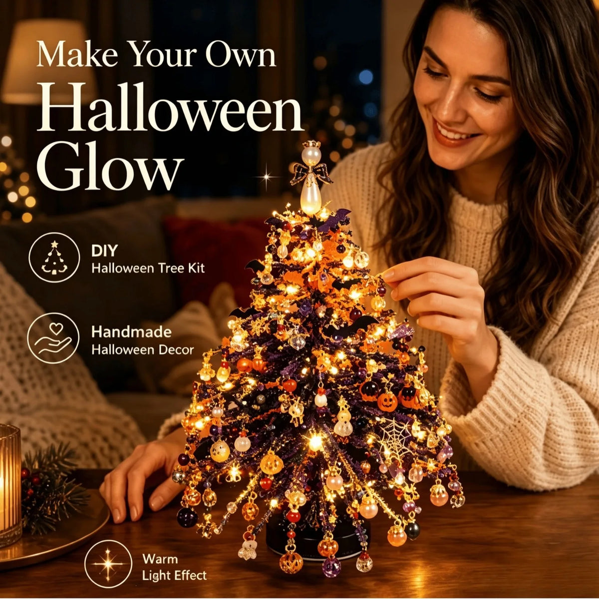 Handmade DIY Beaded Christmas Tree Making Kit Mini Crystal Bead Christmas Tree Desktop Decor Christmas DIY Craft Supplies Creati